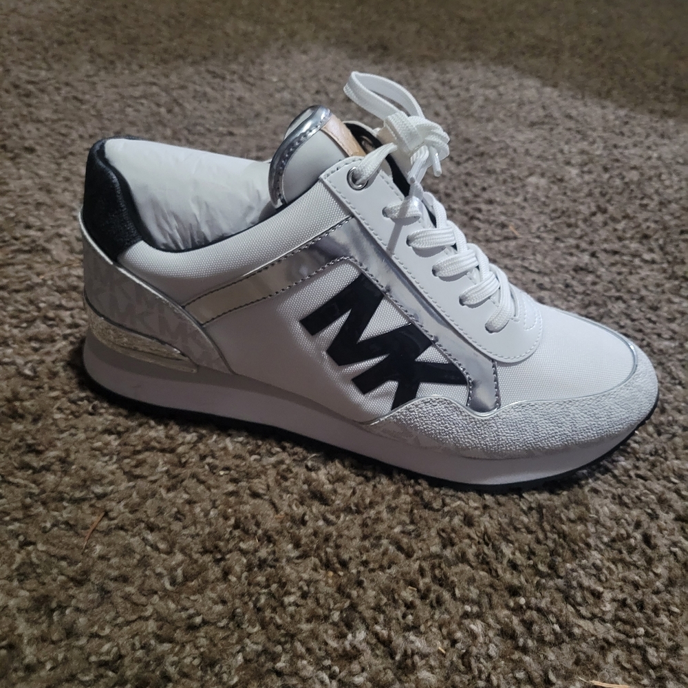 Michael Kors Maddy Two-Tone Logo Trainer